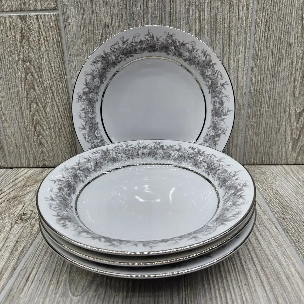 Set‎ Of 4 Sango Florentine Rim Soup Bowl 7 5/8